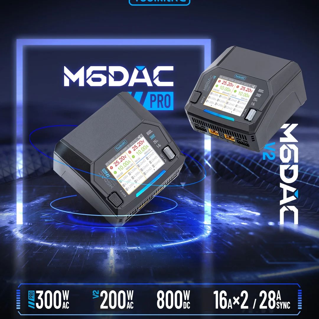 Toolkitrc M6Dac Smart Charger - เครื่องชาร์จแบตเตอรี่ลิเธียมโพลิเมอร์อัจฉริยะ ToolkitRC M6DAC PRO M6DAC V2