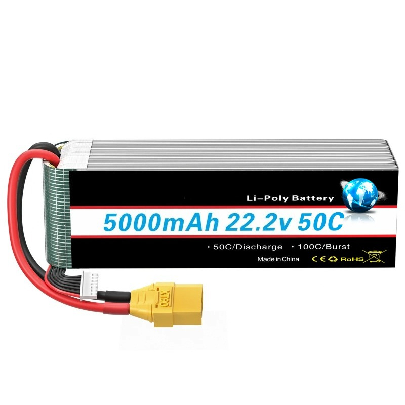 แบตเตอรี่ลิเธียมโพลิเมอร์ใหม่  - 6S Lipo Battery 22.2V 5000Mah บทวิจารณ์และราคา